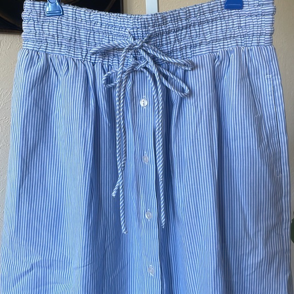 ASOS beautiful 100% cotton drawstring button down striped skirt - Picture 3 of 9